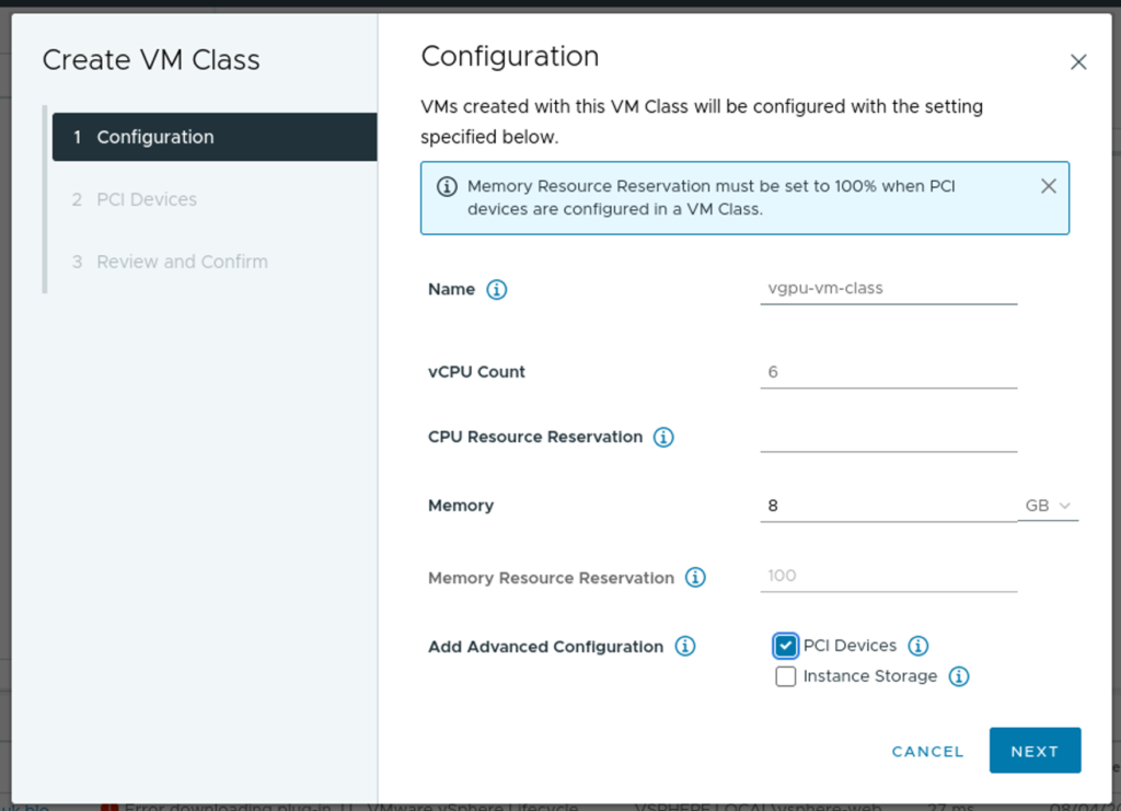 vgpu vm class